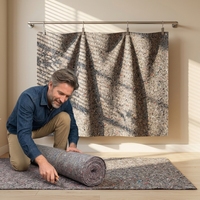 Feutre non tissé gris uni, économique, poids moyen, 100 % polyester, écologique, imperméable, respirant, anti-déchirure, résistant à la traction