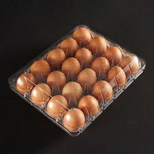 Cartón de Huevos de Plástico Transparente, Caja/Bandeja para Huevos de PET de 20 Celdas, Embalaje de Blíster Desechable para Uso en Supermercados y Fines Industriales - Product Image 3