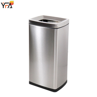 Poubelle carrée en acier inoxydable de 20L / 30L, poubelles en métal pour la maison, les bureaux, les cuisines, les salles de bain, poubelle à déchets