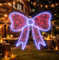 Décoration murale en forme d'arc en métal éclairé par LED, arc rouge et blanc de Noël, lumière, décoration intérieure/extérieure, fête de Noël