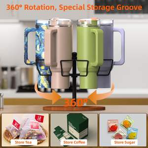 Organizador de Botellas de Agua para Vasos Stanley de 40 oz, Organizador de Vasos con Base Divisora y Bandeja Giratoria de 360 Grados - Product Image 5