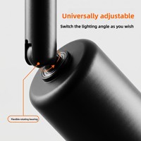 Spot LED Rétractable sur Rail en Fer, Orientable Omnidirectionnel, Sans Câblage Requis, Compatible Montage Direct E27