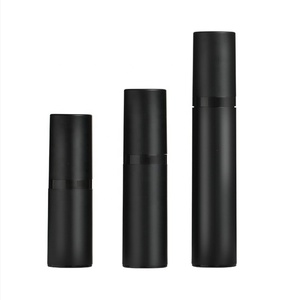 Botella de Bomba Sin Aire de Plástico Negro Mate y Dorado, Capacidades de 5ml, 10ml y 15ml, Tapa de Rosca, para Cosméticos, Lociones, Cremas, Sérum para el Cuidado de la Piel, Probador - Product Image 6