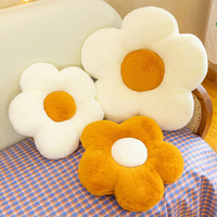 Coussin en peluche gris motif fleur, mignon et doux, garni de coton PP, pour dossier de canapé, décoration, cadeau, logo personnalisé, vente en gros, articles pour la maison
