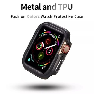 Étui pare-chocs en métal en <span class=keywords><strong>aluminium</strong></span> de luxe pour <span class=keywords><strong>Apple</strong></span> <span class=keywords><strong>Watch</strong></span> 40mm <span class=keywords><strong>44mm</strong></span> 42mm 38mm housse de protection en alliage TPU pour IWatch <span class=keywords><strong>Series</strong></span> SE 6 5 <span class=keywords><strong>4</strong></span> 3 - Product Image 4