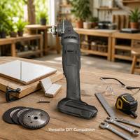 Meuleuse d'angle sans fil industrielle multifonctionnelle à moteur à balais rechargeable au lithium-ion 6000 tr/min, polisseuse et découpeuse