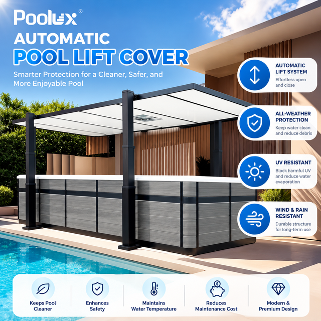 Automatic Electric Stainless Steel Pool Lift Cover With Remote Control Waterproof Outdoor Safety Canopy Swimming Cover