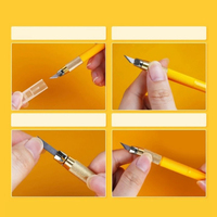 OLFA Jaune AK-5 Précision Art Papier Couteau De Coupe DIY Outil De Sculpture À La Main avec 35 Lames En Acier Au Carbone