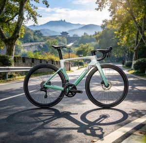 Vélo de route en fibre de carbone léger 700c, 9,2 kg, 24 vitesses, freins à disque hydrauliques, roues en aluminium, course sportive professionnelle, léger - Product Image 1