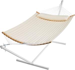 आधुनिक डिजाइन वयस्क लौह तह हैममॉक स्टैंड लटका हुआ स्विंग बेड धातु फ्रेम गार्डन जिम लिविंग रूम के लिए - Product Image 1