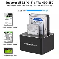Clonador de Discos Duros SATA de 2 Bahías, Duplicador de Discos Duros USB 3.0 de Doble Bahía, Estación de Acoplamiento para Discos Duros de 5 Gbps