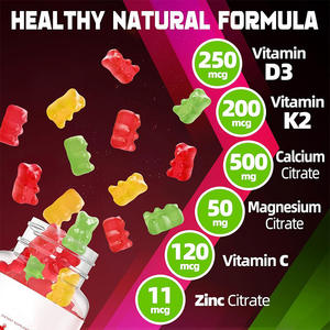 Gomitas de Vitamina D3 K2 Sin Azúcar OEM, Calcio, Citrato de <span class=keywords><strong>Magnesio</strong></span> MK-7, Refuerzo Inmunológico, Huesos y Dientes, para Adultos y Mujeres - Product Image 5