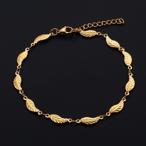 Bracelet chaîne feuille unique en acier inoxydable de 4,8 mm pour femme, bijou fantaisie en métal, bracelet de poignet, chaîne de cheville et de main - Product Image 1