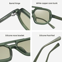 Lunettes de soleil pilote à double pont en propionate, monture intégrale, non polarisées, protection UV400, compatibles avec la myopie, pour la conduite, les activités de plein air et la pêche