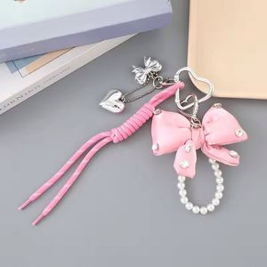 Creative Gift PU Leather Korean Bow <b>Key</b> <b>Chains</b> Bow Tassel Keyring Bag Accessories Pendant Cheer Bow Keychain - Product Image 2