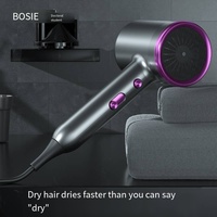 Sèche-cheveux de voyage électrique haute vitesse 2300W 110 000 tr/min avec moteur AC, concentrateur ionique, buse diffuseur et réglages de coiffage pour usage domestique