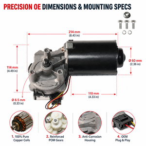 Moteur d'essuie-glace avant Wanray Motorino Tergi pour Fiat Punto 176 <span class=keywords><strong>Croma</strong></span> 154 Lancia 12V OE 9943879 - Product Image 2
