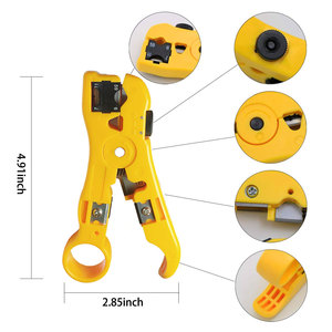 Bộ dụng cụ kìm bấm đầu nối <span class=keywords><strong>F</strong></span> có thể điều chỉnh, dụng cụ bấm cáp đồng trục TV, dụng cụ tuốt vỏ cáp đồng trục RF cho RG59 RG6 - Product Image 3