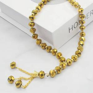 YASEEN Tasbih Étnico Ligero de 10mm con 33 Cuentas de Vidrio de Color Sólido para Oración en Mezquita y Viajes Dhikr - Product Image 1