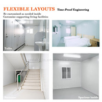 Maison conteneur extensible préfabriquée de 3 chambres à coucher avec salle de bain Villa modulaire pliable en acier à énergie solaire en panneau sandwich