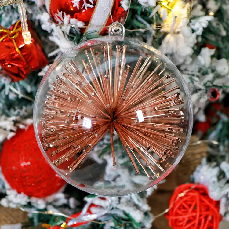 Bola decorativa transparente para árbol de Navidad, decoración colgante para el hogar, 8cm, gran oferta