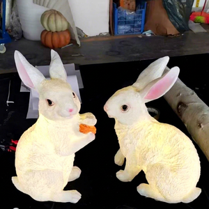 Illuminated Fiberglass <b>Rabbit</b> Sculpture <b>lights</b> for Park Festivals Shopping Malls Outdoor Events and Landscape Decoration - Product Image 1