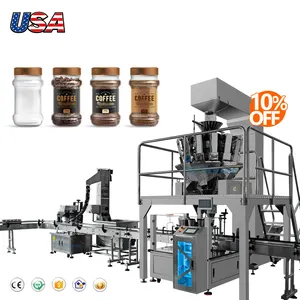 Hete Verkoop Usa Automatische Korrelfles Vullijn Koffie Glazen Pot Vul-En Verpakkingsmachine