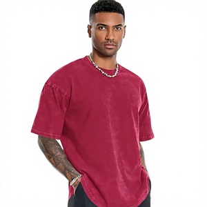 Camiseta de Manga Corta para Hombre, Corte Regular, Lavado Vintage, Cuello Redondo, Color Sólido, Estilo Deportivo, 100% Algodón Canvas, Negro, Beige, Azul - Product Image 5