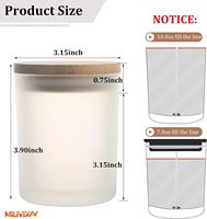 Bocaux à bougies cylindriques en verre dépoli de 10 oz pour la fabrication de bougies, bougeoirs de luxe en verre avec couvercle en bambou