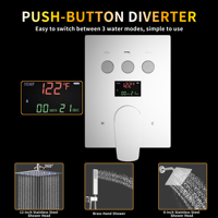 Système de douche de plafond en laiton de qualité supérieure Vanne thermostatique à double sortie avec pluie et installation facile à la main