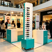 Présentoir à lunettes autoportant avec armoire verrouillable et roulettes, support d'affichage personnalisé pour magasin de détail