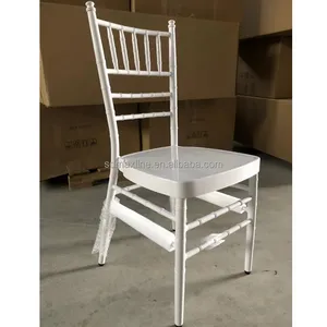 Toptan fabrika istifleme beyaz Metal taht olay düğün parti Tiffany Chiavari sandalyeler