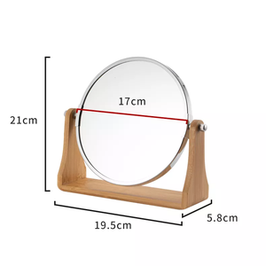 Meilleur miroir de maquillage rond de vanité avec le miroir grossissant de bureau et le miroir en bambou sur la Table - Product Image 5