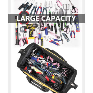 Bolsa de herramientas de alta resistencia de 16 pulgadas y 13 bolsillos, resistente al agua, reparación de trabajadores de la construcción de contratistas, OEM/ODM compatible con fondo rígido - Product Image 2