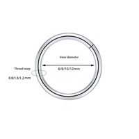 Anneau de nez en titane ASTM F136 G23 plaqué argent pour enfants, pour fiançailles et mariages, 16G 18G 20G, clicker de septum