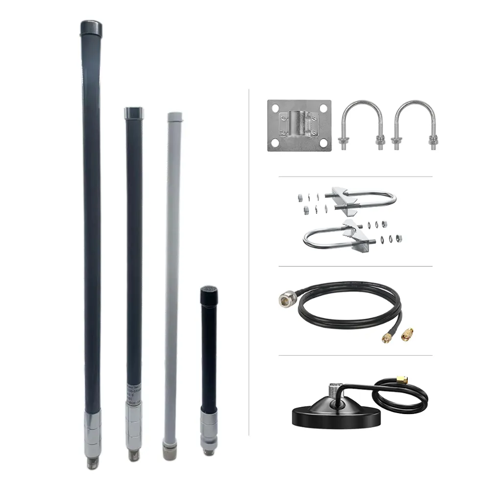 Hot sale 6dbi 8.5dbi 10dbi 12dbi 868MHz 915MHz 2.4g/5.8g outdoor long range Omni Directional Fiberglass Antenna