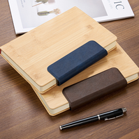 Cahier d'affaires en bois de bambou de qualité supérieure personnalisé gravé bureau bloc-notes Luxe couverture en tissu fermeture magnétique fil cousu thermique