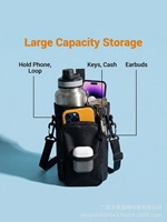 Support magnétique pour bouteille d'eau pour rack de gym, sac de fitness tactique avec poche pour téléphone et clip pour clés, mains libres