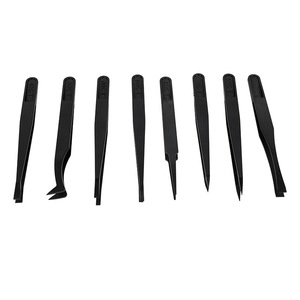 Antistatic Carbon Fiber Tweezers 124mmx11mm Industrial Repair <b>Tool</b> <b>Set</b> Home Use - Product Image 2