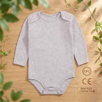 Combinaison bébé à manches longues en coton 100% tricoté, unisexe, douce, respirante, écologique, impression personnalisée, fournisseur chinois en gros