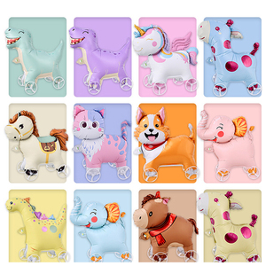 Nouveaux modèles de ballons en aluminium animaux marcheurs avec roues pour décoration de fête d'<span class=keywords><strong>anniversaire</strong></span> d'enfants Dinosaure <span class=keywords><strong>Licorne</strong></span> Lion Jouets de sécurité EN71 ASTM - Product Image 3