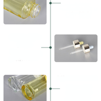 Botol Tetes Silinder Bening Pasokan Pabrik, Botol Esens Kosmetik 30ml, Botol Parfum Kaca Buram Cincin Emas, Kemasan Minyak