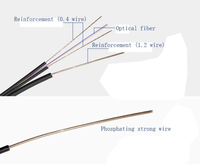 Kabel Fiber Optik Ftth Drop GJYXCH 1 Core Berpenguat Baja G657A2 Konduktor Padat