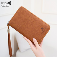 Étui de passeport en cuir personnalisé avec porte-stylo, cadeau d'entreprise personnalisé, accessoires de voyage