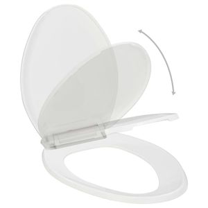 W2B VidaXL bianco allungata coprisedile morbido con Design a sgancio rapido in plastica PP per applicazione bagno - Product Image 1