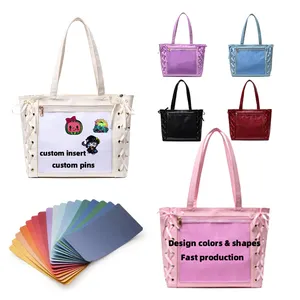 Fashion Designer Women Tote Shoulder Bags Lovely Girls Leather Lolita Bag Clear Window Customized Ita Bag