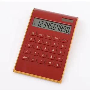 Calculadora de escritório promocional 10 dígitos, energia solar eletrônica de mesa de energia dupla personalizada logotipo novidade calculadora