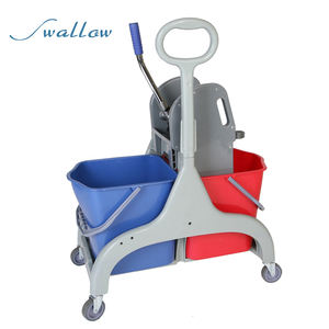Chariot à serpillière double en plastique 36L <span class=keywords><strong>grande</strong></span> capacité avec système de lavage mains libres pour hôtels, restaurants et centres commerciaux - Product Image 1