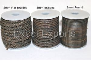 Antique <b>Black</b> Leather Straps in 1mm 2mm 3mm Thickness for Quality Jewelry Making & Craft Works Jewelry Findings & Components - Product Image 3