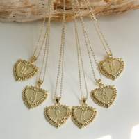Colliers de pendentifs en laiton initiales à la mode Collier de breloques de lettres plaqué or 18 carats